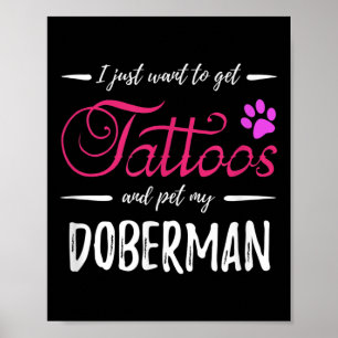 Poster Doberman Amoureux des chiens Tattoo Funny Chien Ma