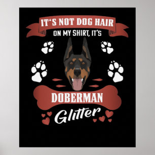 Poster Doberman Chien Parties scintillant cheveux