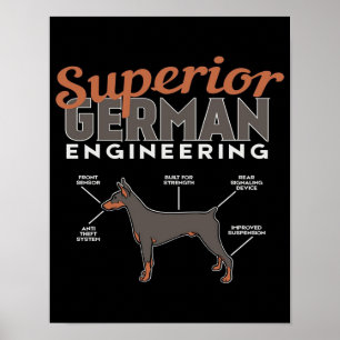 Poster Doberman Dog, génie allemand supérieur