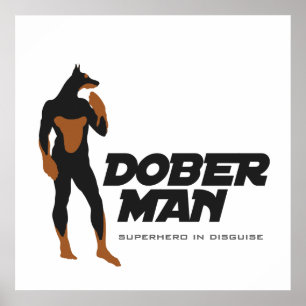 Poster DoberMan Superhero/Imprimer 2 Modèle