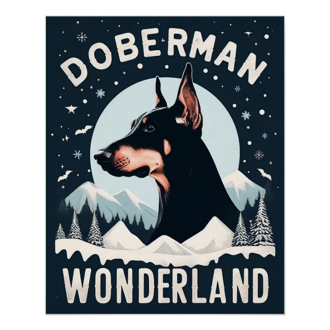 Poster Doberman Wonderland - Thème Amoureux des chiens en (Devant)