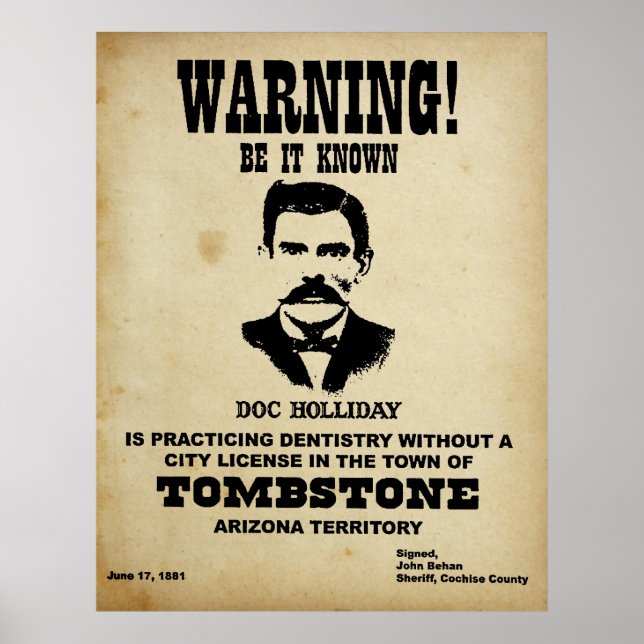 Poster Doc Holliday (Devant)