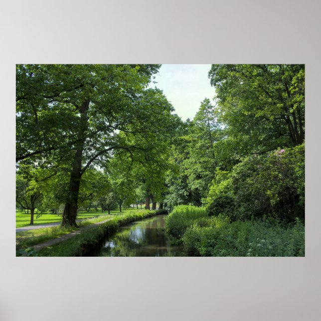 Poster Dock Feeder Canal, Bute Park, Cardiff, Pays de Gal (Devant)