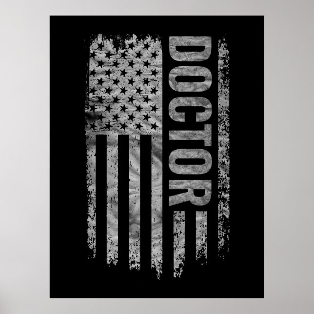 Poster Doctor USA Flag Distressed design (Devant)