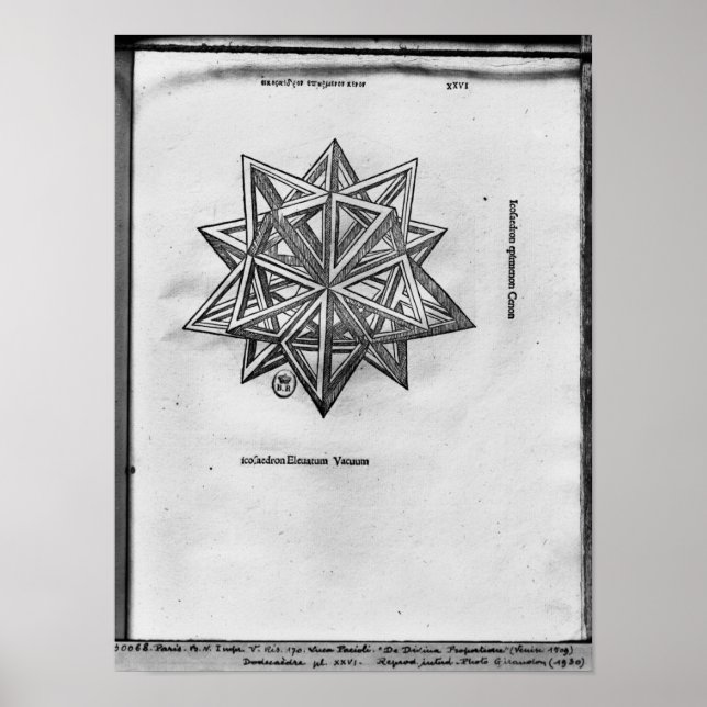Poster Dodécahedron, de 'De Divina Proportione' (Devant)