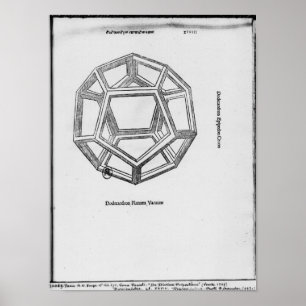 Poster Dodécahedron, de 'De Divina Proportione'