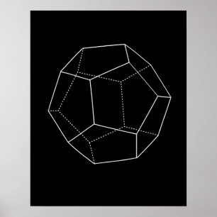 Poster Dodecahedron noir