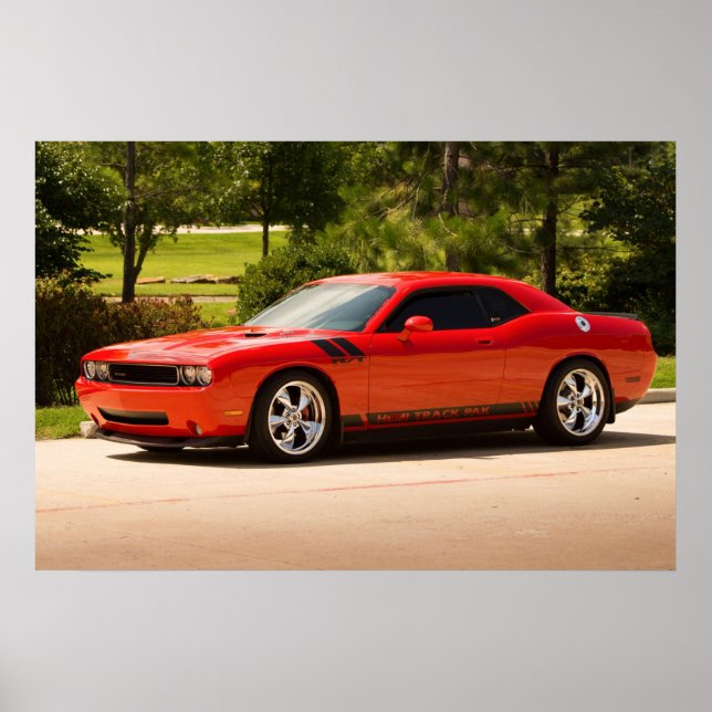 Poster Dodge Challenger surchargé (Devant)