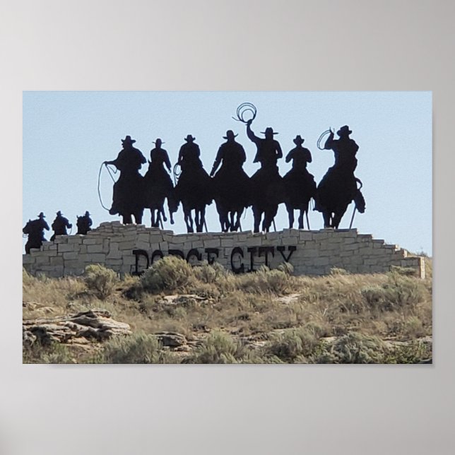 Poster Dodge City, Kansas - Wild West Town (Devant)