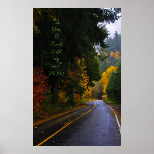 Poster Dodge Road Splendor avec verset Écriture