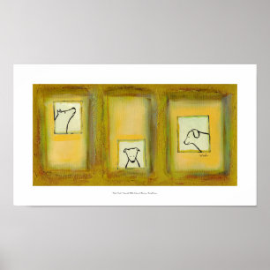 Poster Dog art amusant artiste contemporain peinture orig