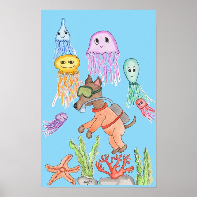 Poster Dog Deep Sea Diver (Devant)