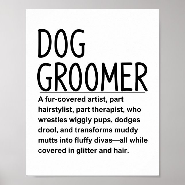 Poster Dog groomer (Devant)