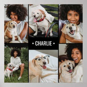 Poster Dog Photo Collage Monogrammed