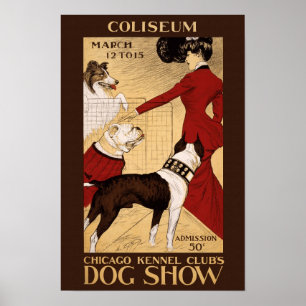 Poster Dog Show, 1902. Publicité vintage