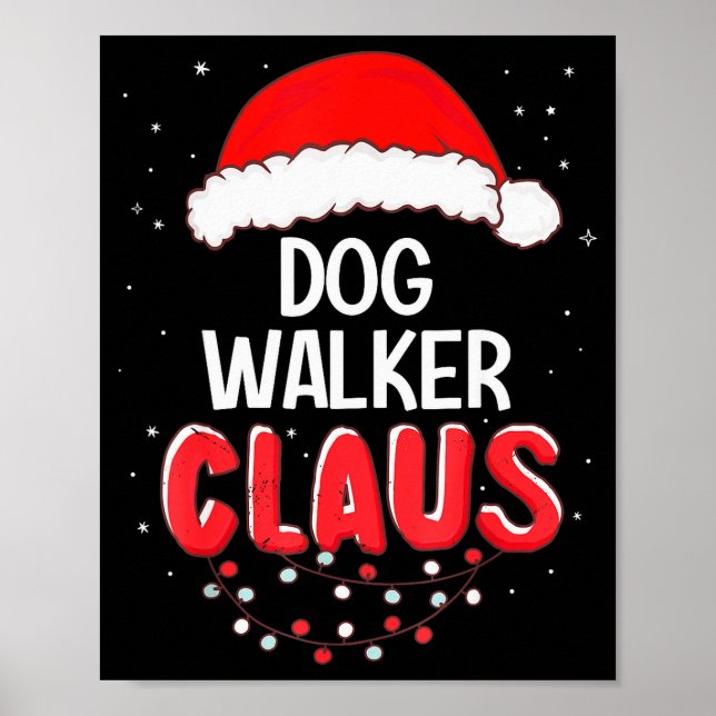 Poster Dog Walker Santa Claus Christmas Matching Costume  (Devant)