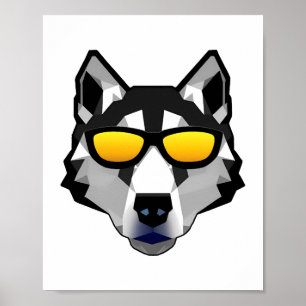 Poster Dog with Sunglasses - Siberian Husky