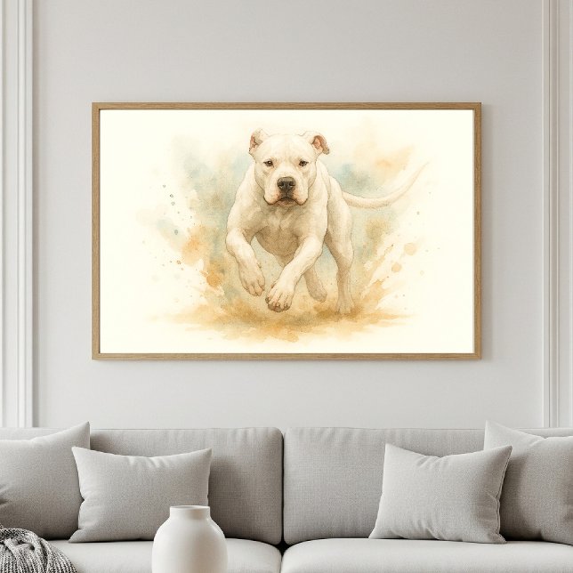 Poster Dogo Argentino Aquarelle Portrait (Créateur téléchargé)