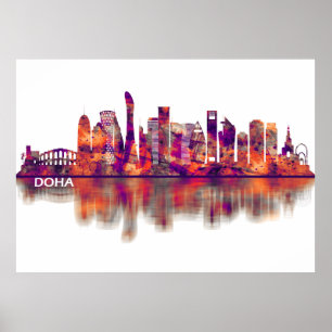 Poster Doha Qatar Skyline