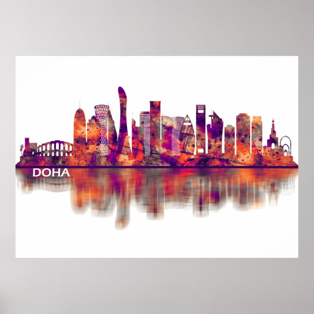Poster Doha Qatar Skyline (Devant)