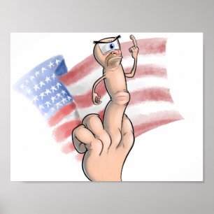 Poster Doigt médian patriotique