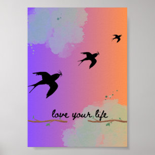 Poster d'oiseaux volants