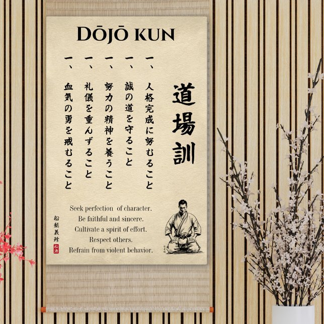Poster Dojo Kun – The Five Precepts of Karate (Créateur téléchargé)