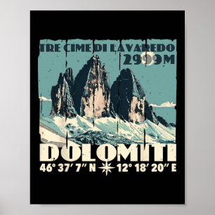 Poster Dolomites Italie Tre Cime Di Lavaredo Drei Zinnen 