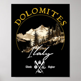 Poster Dolomites Retro Vintage Apparel - Dolomites Souven