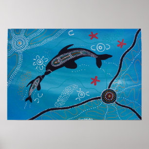 Poster Dolphin & Calf par Mundara