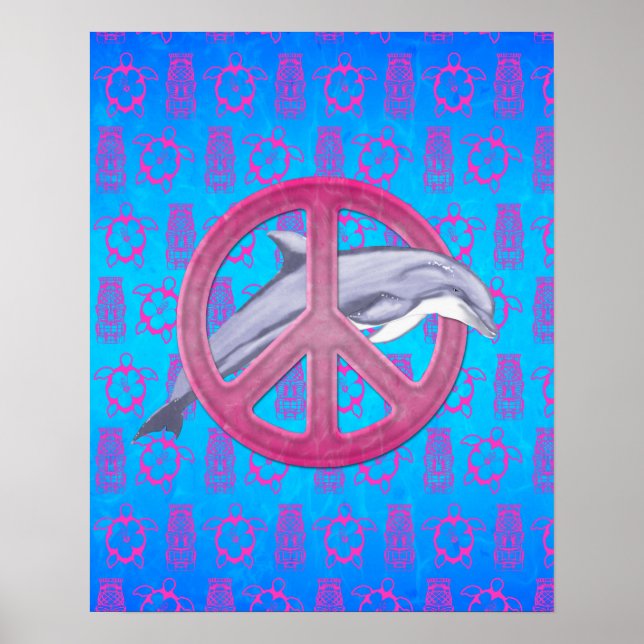Poster Dolphin rose de paix (Devant)