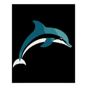 Poster Dolphin Vector Art Animal Moderne Graphique Urbain