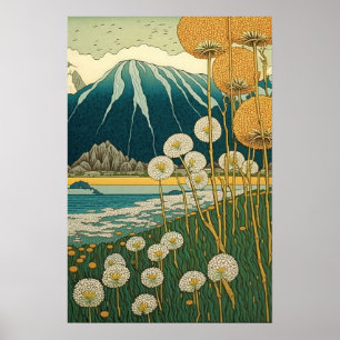 Poster Domaine des Dandelions Art Japonais