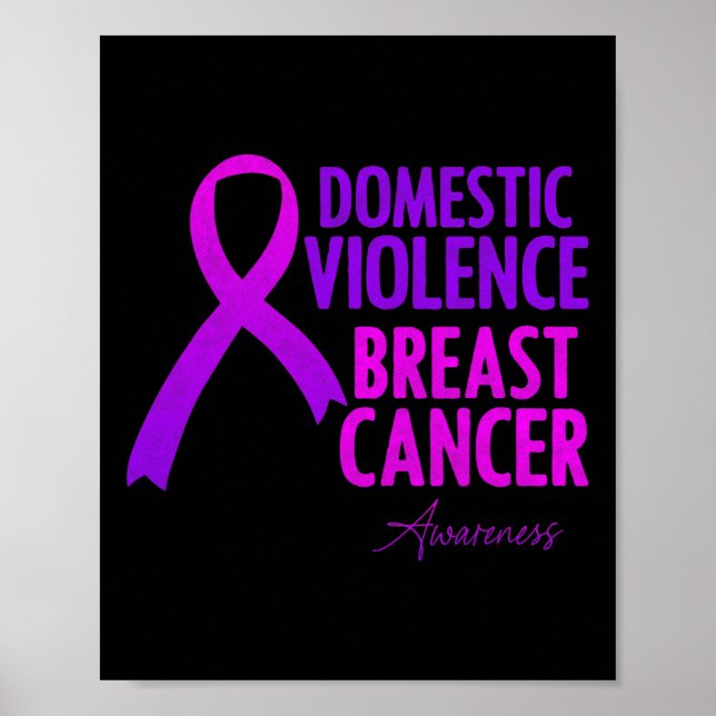 Poster Domestic Violence And Breast Cancer Awareness Mont (Devant)