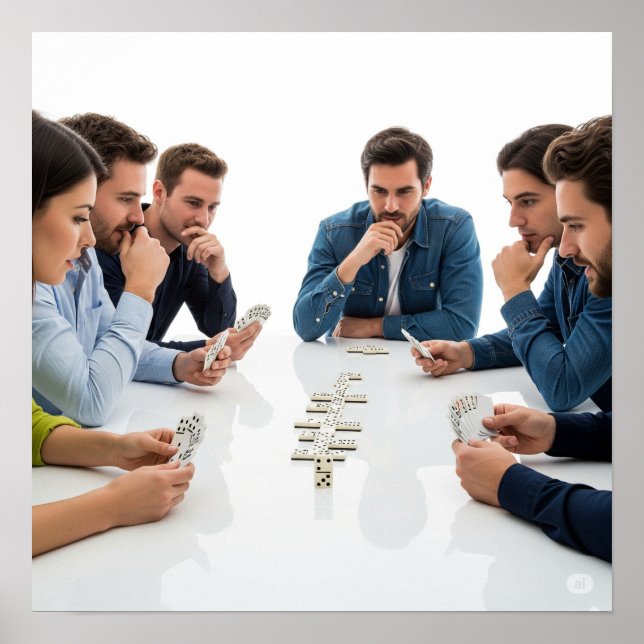 Poster Domines de style carte (Devant)