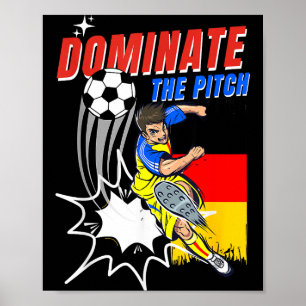 Poster Dominez Le Terrain Joueur De Football Action Allem