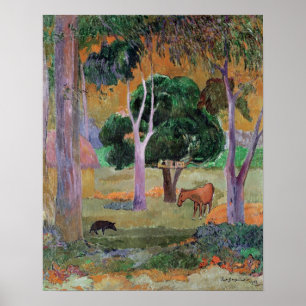 Poster Dominican Landscape or Landscape with a Pig