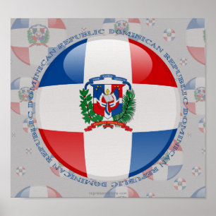 Poster Dominican Republic Bubble Flag