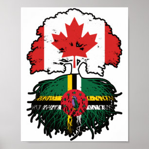 Poster Dominique Dominique Canada Drapeau des racines d'a