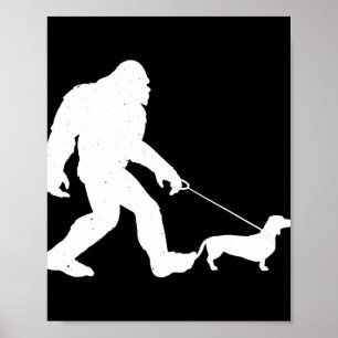 Poster Don de chien   Bigfoot Walking Dachshund Funny Wie