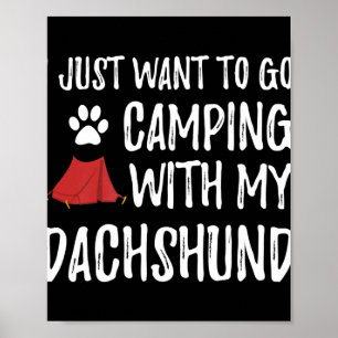 Poster Don de chien Camping avec mon Dachshund