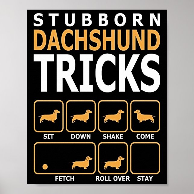 Poster Don de chien | Tucs Dachshund têtus (Devant)
