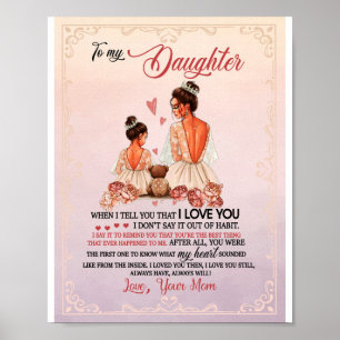 Poster Don de fille   Lettre À Ma Fille De Maman