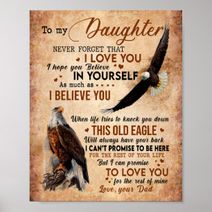 Poster Don de fille Lettre À Ma Fille De Papa