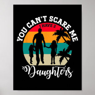 Poster Don fête des pères J'Ai Deux Filles Meilleure Fill