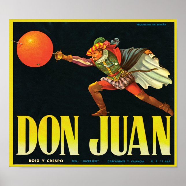 Poster Don Juan Vintage Crate Étiquette (Devant)