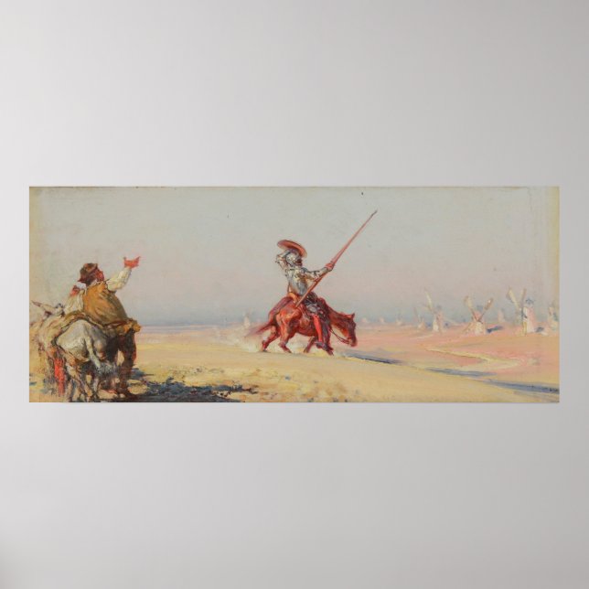 Poster Don Quichotte combat des moulins à vent (Devant)