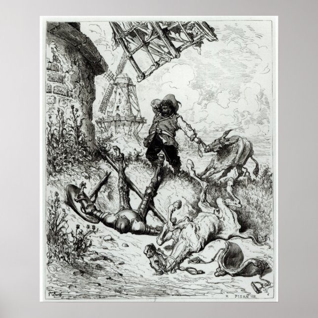 Poster Don Quichotte et les moulins à vent (Devant)
