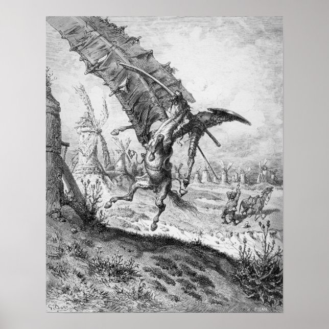 Poster Don Quichotte et les moulins à vent (Devant)