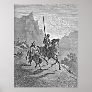 Poster Don Quichotte et Sancho Panza